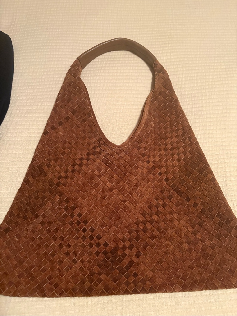 Beautiful Woven Suede Hobo Bag in Chestnut Brown EUC 🍁 🍂 gorgeous bag